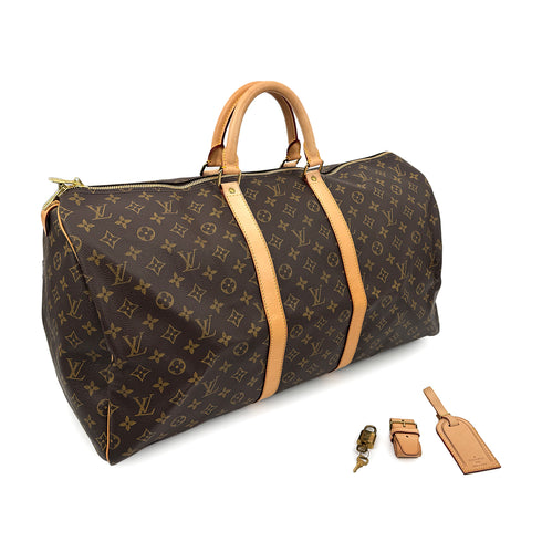 LOUIS VUITTON MONOGRAM KEEPALL 55 LUGGAGE BROWN M41424 90311969