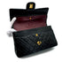 VINTAGE CHANEL CLASSIC FLAP MEDIUM CHAIN SHOULDER BAG BLACK LAMB SKIN GOLD HARDWARE 90311890