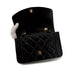VINTAGE CHANEL DIANA SMALL CHAIN SHOULDER BAG BLACK LAMB SKIN GOLD HARDWARE 90241781