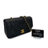 VINTAGE CHANEL DIANA SMALL CHAIN SHOULDER BAG BLACK LAMB SKIN GOLD HARDWARE 90241781