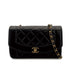 VINTAGE CHANEL DIANA SMALL CHAIN SHOULDER BAG BLACK LAMB SKIN GOLD HARDWARE 90311830