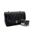 VINTAGE CHANEL DIANA SMALL CHAIN SHOULDER BAG BLACK LAMB SKIN GOLD HARDWARE 90311830