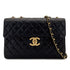VINTAGE CHANEL MAXI MATELASSE 34 CHAIN SHOULDER BAG BLACK LAMB SKIN GOLD HARDWARE 90311893