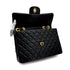 VINTAGE CHANEL MAXI MATELASSE 34 CHAIN SHOULDER BAG BLACK LAMB SKIN GOLD HARDWARE 90311893