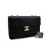VINTAGE CHANEL MAXI MATELASSE 34 CHAIN SHOULDER BAG BLACK LAMB SKIN GOLD HARDWARE 90311893