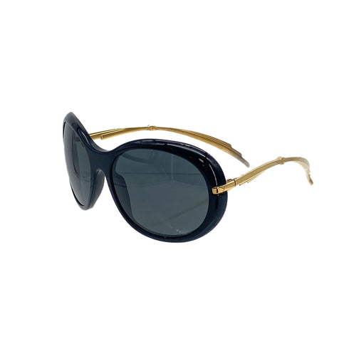 VINTAGE CHANEL SUNGLASSES COCOMARK BLACK GOLD EYEWEAR 90311847