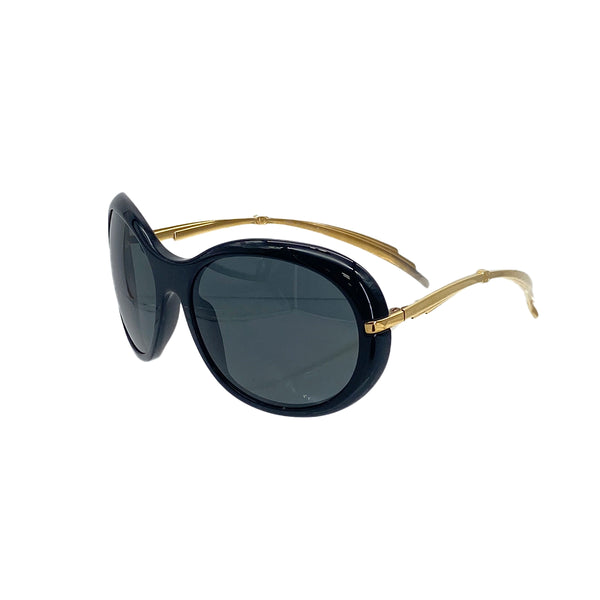 VINTAGE CHANEL SUNGLASSES COCOMARK BLACK GOLD EYEWEAR 90311847