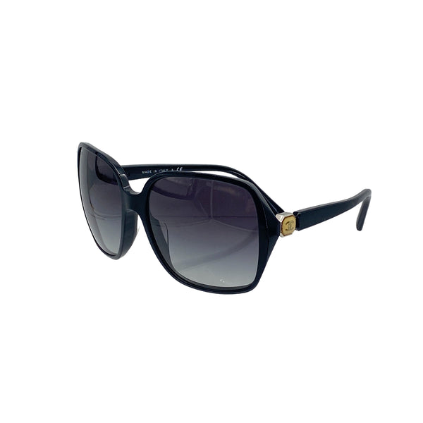 VINTAGE CHANEL SUNGLASSES SQUARE COCOMARK BLACK EYEWEAR 90311844