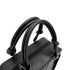 VINTAGE CHANEL CAMBON LINE HAND BAG BLACK LEATHER SILVER HARDWARE 90312942