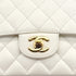VINTAGE CHANEL CLASSIC FLAP MEDIUM CHAIN SHOULDER BAG WHITE CAVIAR SKIN GOLD HARDWARE 90312941