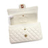 VINTAGE CHANEL CLASSIC FLAP MEDIUM CHAIN SHOULDER BAG WHITE CAVIAR SKIN GOLD HARDWARE 90312941