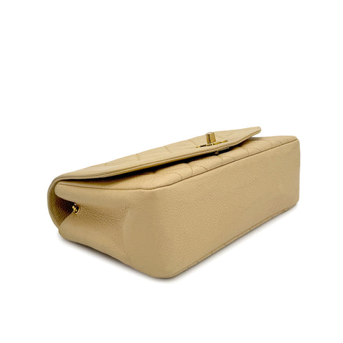 VINTAGE CHANEL DIANA SMALL CHAIN SHOULDER BAG BEIGE CAVIAR SKIN GOLD HARDWARE 90311986