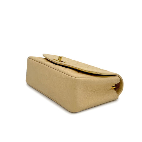 VINTAGE CHANEL DIANA SMALL CHAIN SHOULDER BAG BEIGE CAVIAR SKIN GOLD HARDWARE 90311986