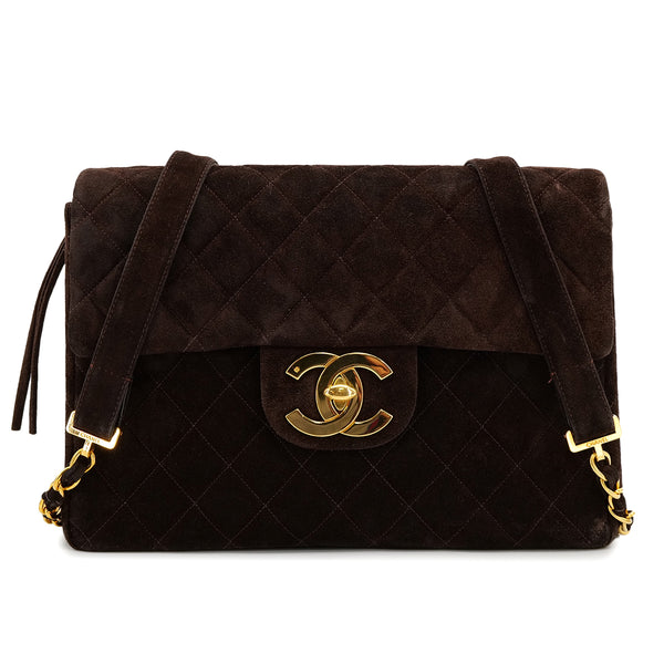 VINTAGE CHANEL MATELASSE CHAIN BACKPACK BROWN SUEDE GOLD HARDWARE 90312674