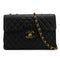 VINTAGE CHANEL MAXI MATELASSE 34 CHAIN SHOULDER BAG BLACK LAMB SKIN GOLD HARDWARE 90311888