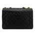 VINTAGE CHANEL MAXI MATELASSE 34 CHAIN SHOULDER BAG BLACK LAMB SKIN GOLD HARDWARE 90311888