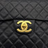 VINTAGE CHANEL MAXI MATELASSE 34 CHAIN SHOULDER BAG BLACK LAMB SKIN GOLD HARDWARE 90311888