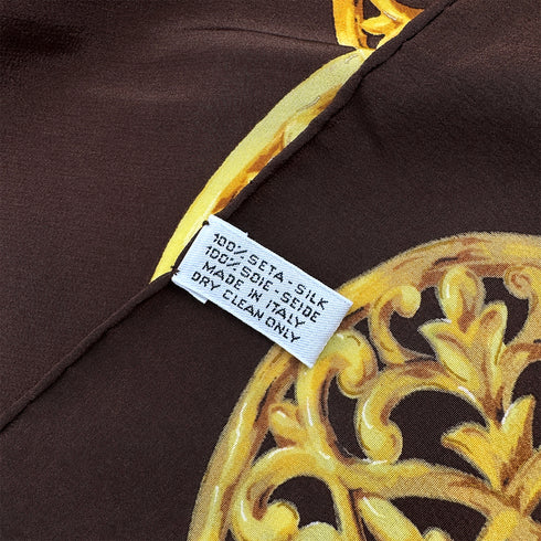 VINTAGE CHANEL SCARF GRIPOA BIJOU PATTERN BROWN SILK 90313362