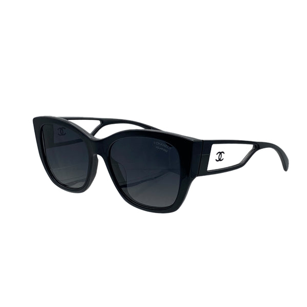 VINTAGE CHANEL SUNGLASSES COCOMARK CLEAR BLACK EYEWEAR 90312550