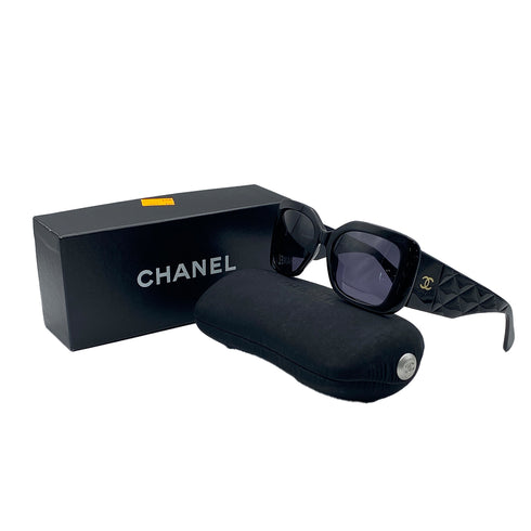 VINTAGE CHANEL SUNGLASSES COCOMARK MATELASSE BLACK EYEWEAR 90312685