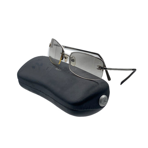 VINTAGE CHANEL SUNGLASSES COCOMARK RHINESTONE CLEAR SILVER EYEWEAR 90312677