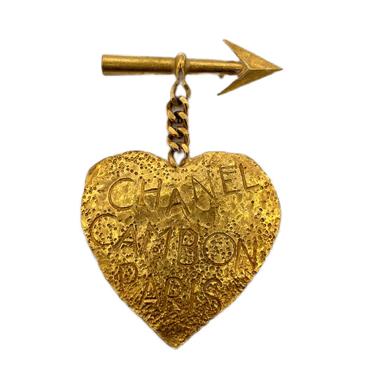 CHANEL VINTAGE BROOCH HEART ARROW ACCESSORY 93P 90198108