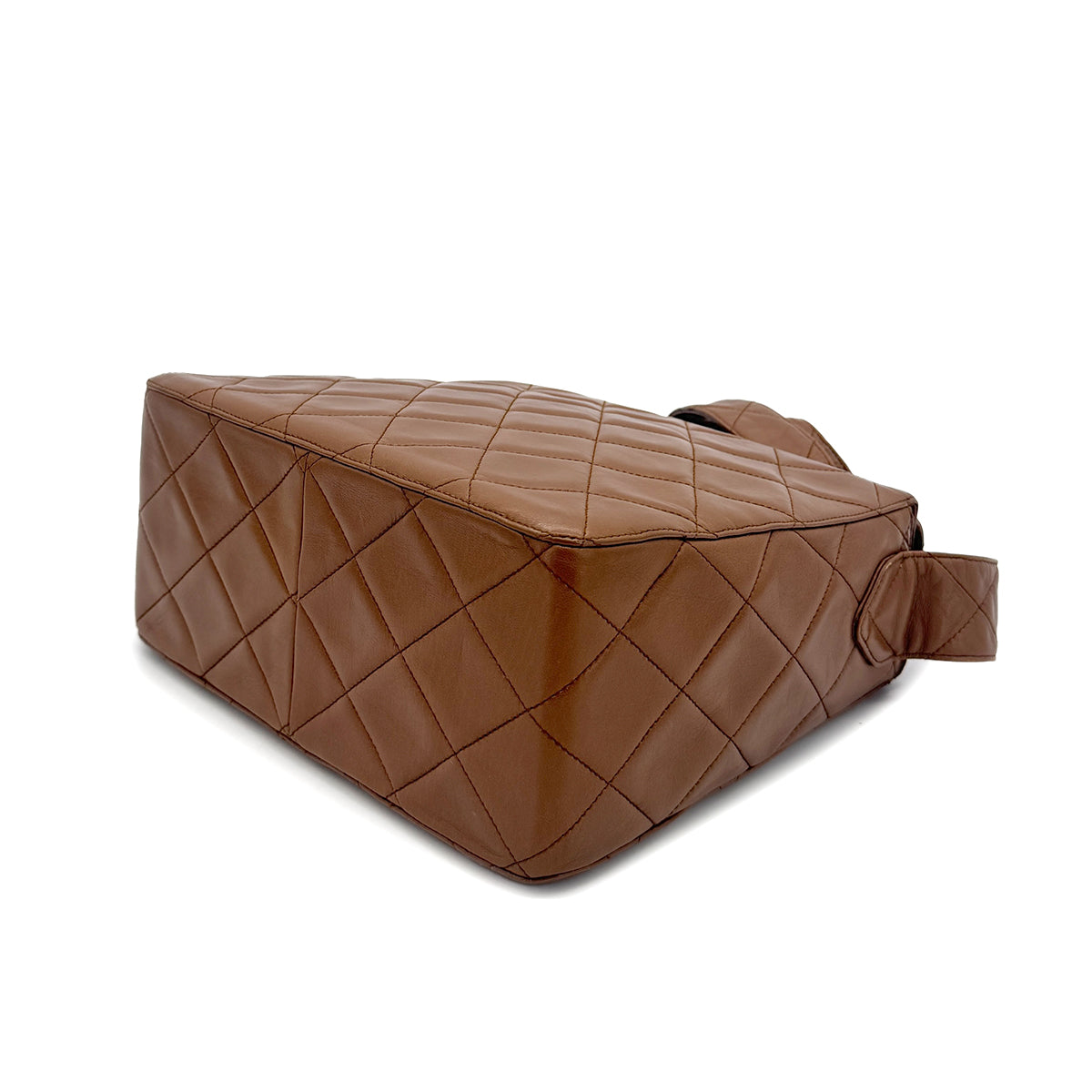 CHANEL VINTAGE SHOULDER BAG BROWN LAMB SKIN 90199511
