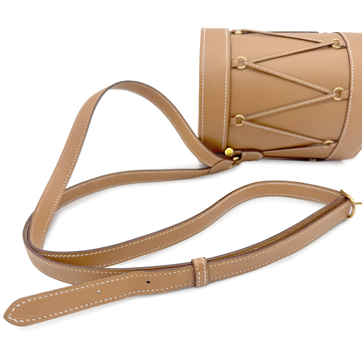 HERMES TAMBLE GOLD COUCHEVEL SHOULDER BAG 〇S 90208964
