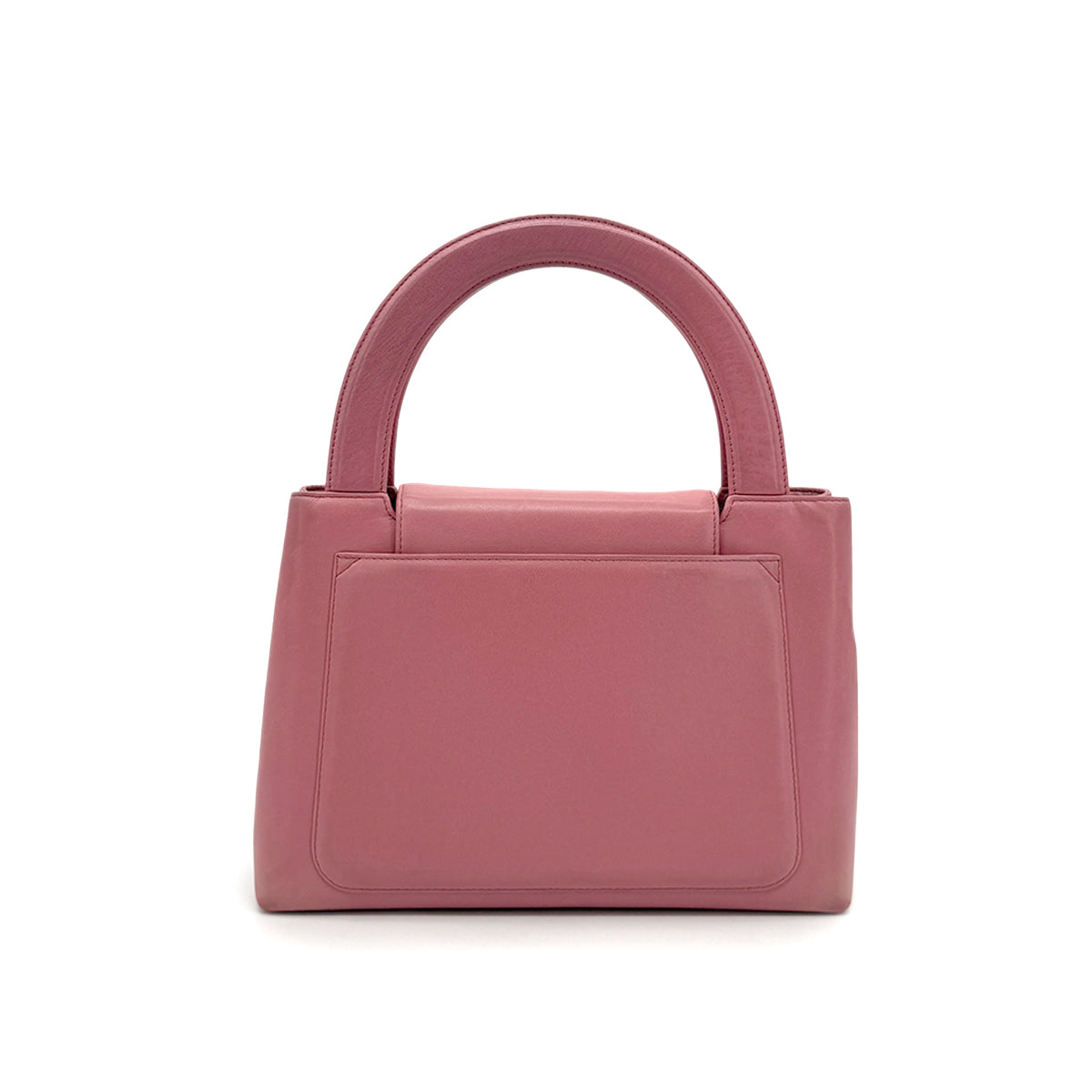 CHANEL VINTAGE KELLY TYPE HAND BAG PINK LAMB SKIN 90211254