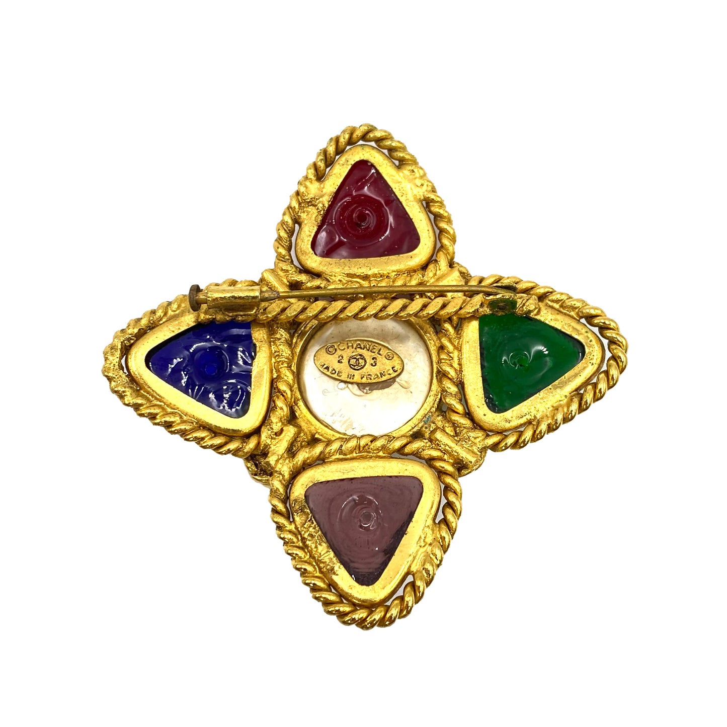 CHANEL VINTAGE BROOCH COLOR STONE RHINESTONE ACCESSORY 2/3 90215588