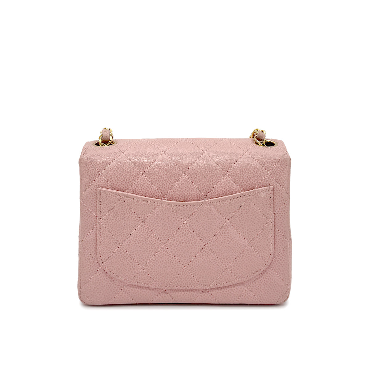 CHANEL VINTAGE MINI SQUARE 17 CHAIN SHOULDER BAG PINK CAVIAR SKIN 90216497