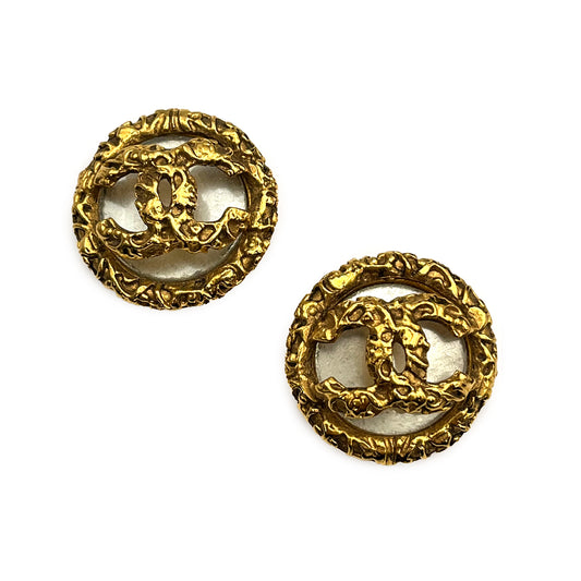 CHANEL VINTAGE EARRINGS COCOMARK FAKEPEARL ACCESSORY 93P 90217378