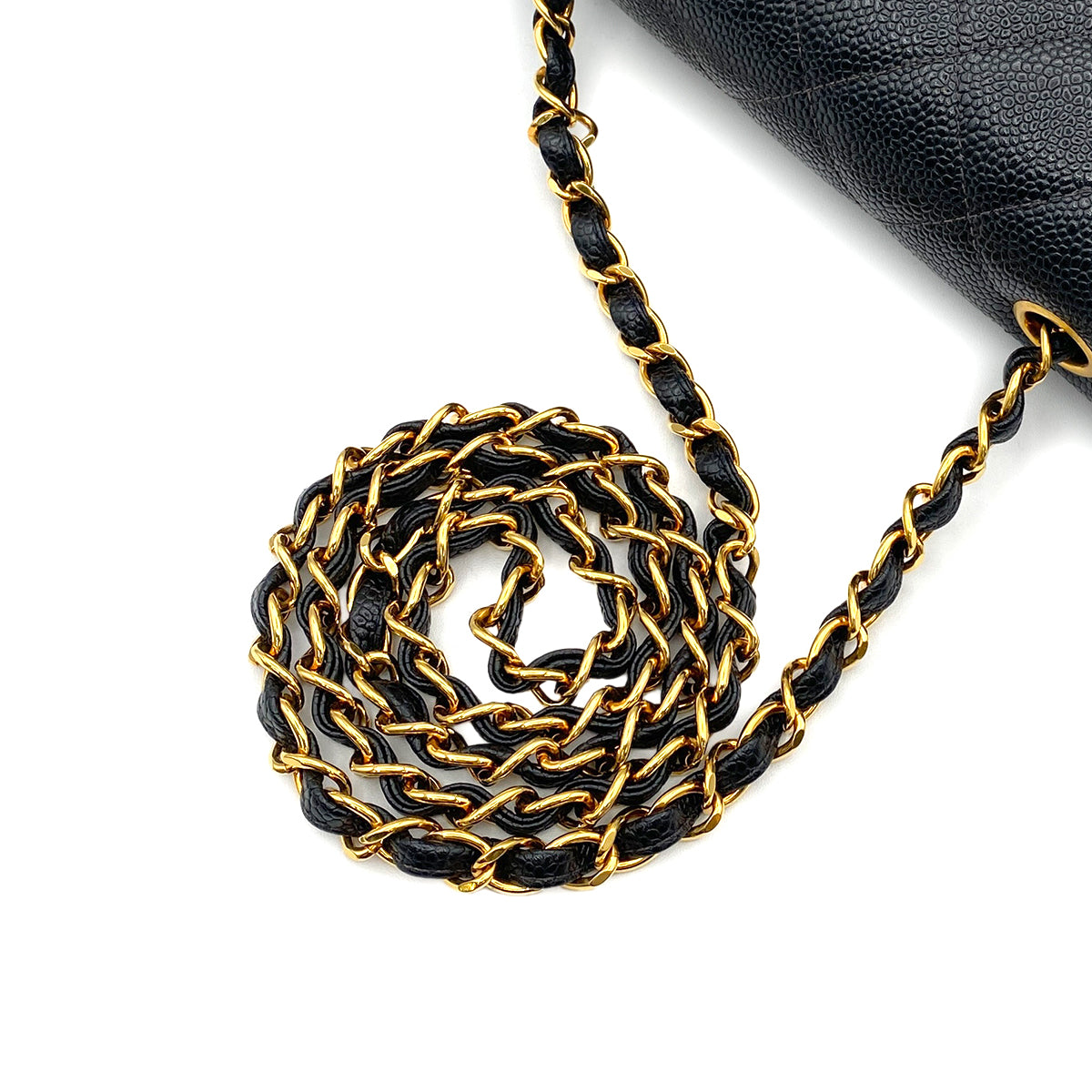 CHANEL VINTAGE DIANA SMALL CHAIN SHOULDER BAG BLACK CAVIAR SKIN 90219632