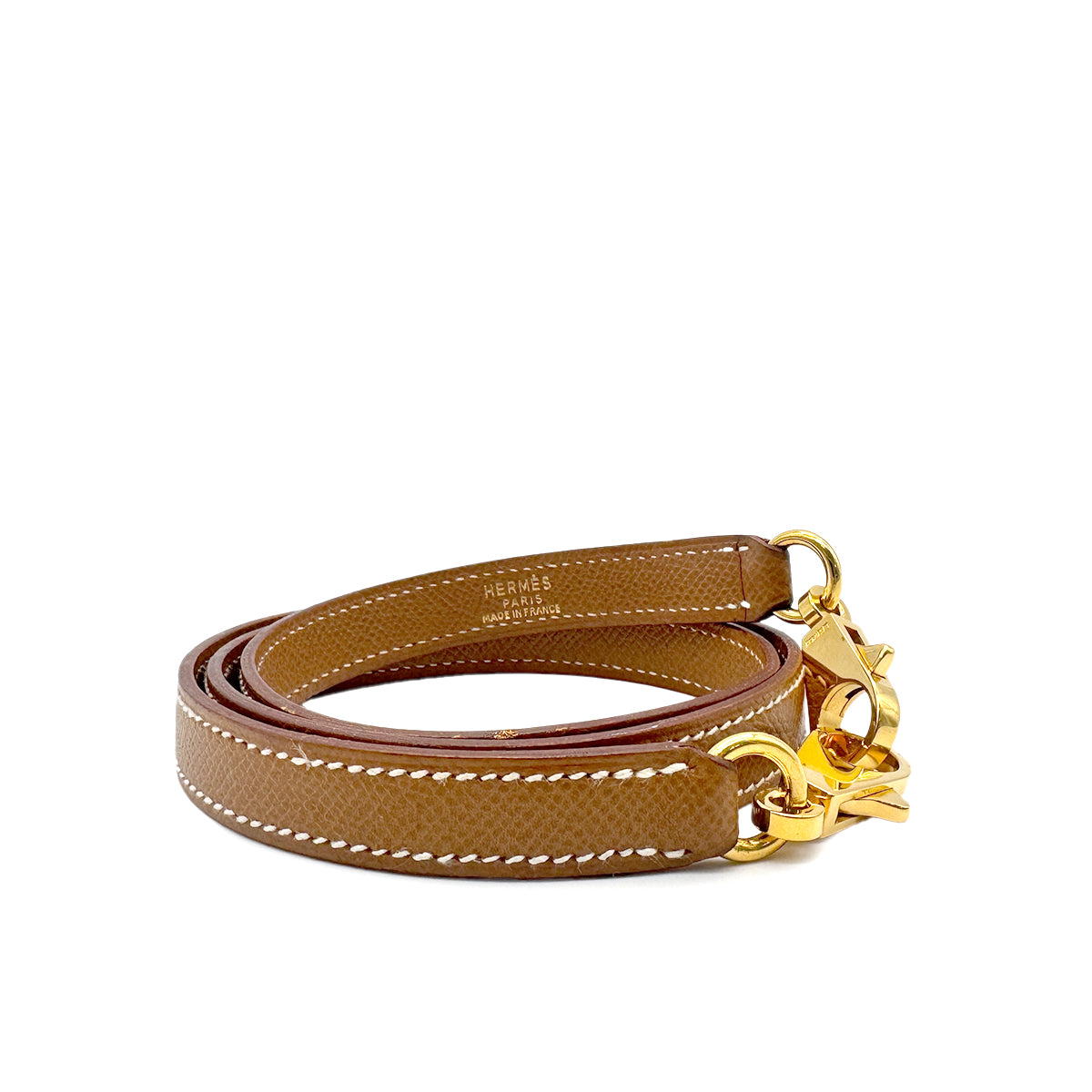 HERMES KELLY BOLIDE GOLD COURCHEVEL SHOULDER STRAP GHW 90221693