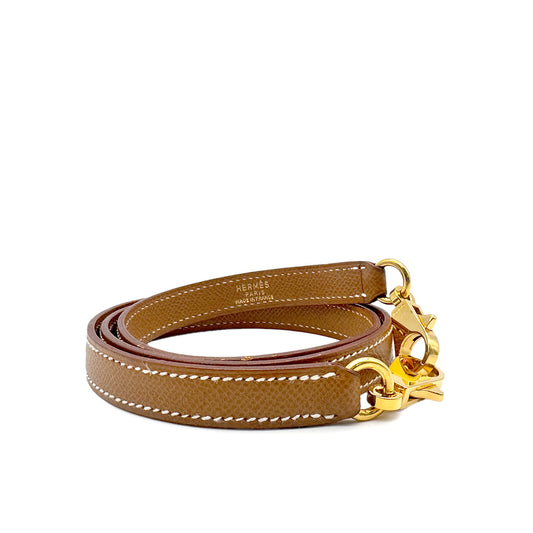 HERMES KELLY BOLIDE GOLD COURCHEVEL SHOULDER STRAP GHW 90221693