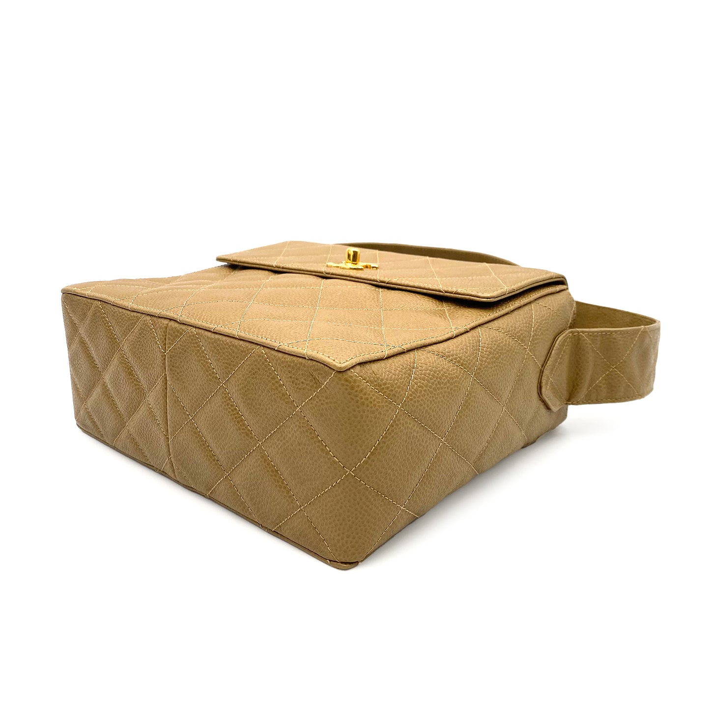 CHANEL VINTAGE SHOULDER BAG BEIGE CAVIAR SKIN 90227121