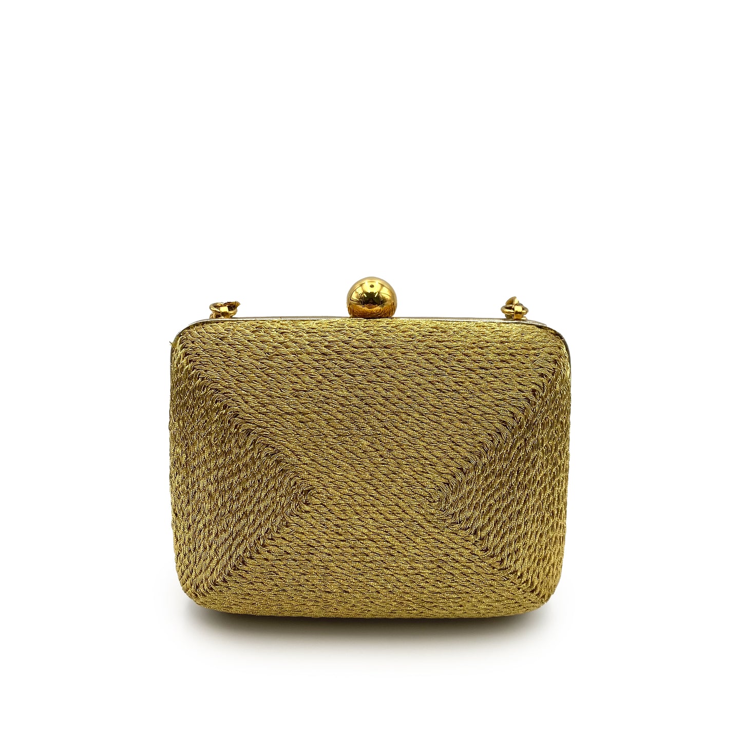 CHANEL VINTAGE PARTY CHAIN HAND SHOULDER BAG GOLD RAFFIA 90230401