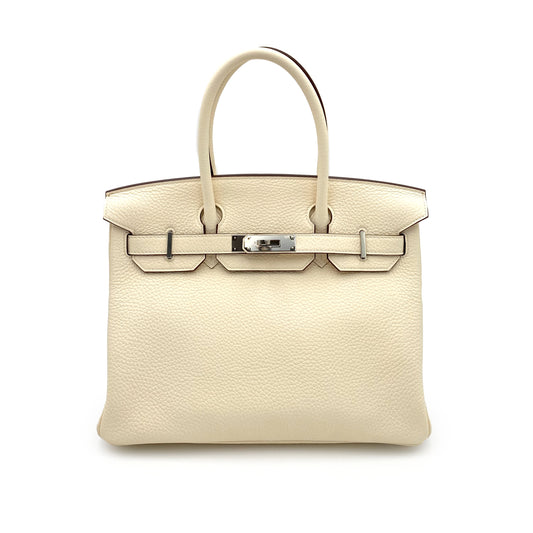 HERMES BIRKIN 30 NATA TAURILLON CLEMENCE HAND BAG U SHW 90230748