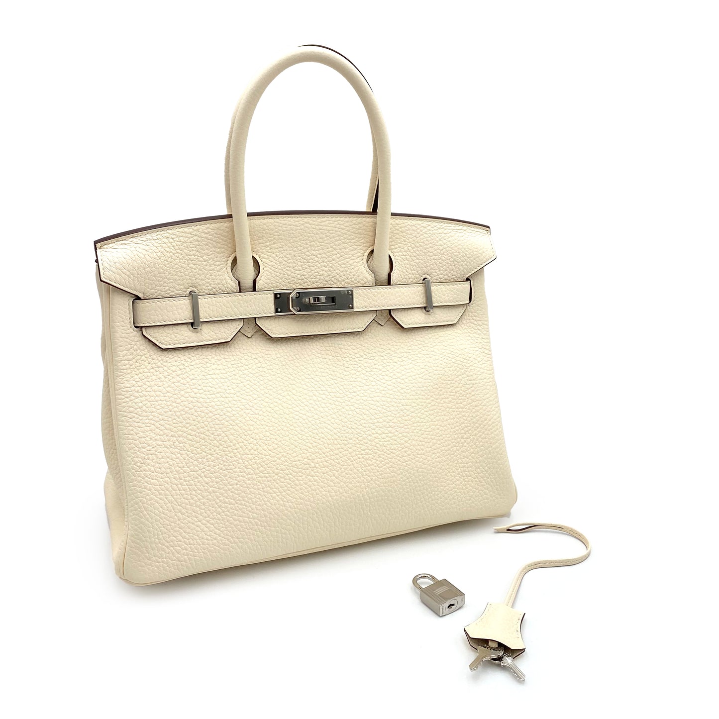 HERMES BIRKIN 30 NATA TAURILLON CLEMENCE HAND BAG U SHW 90230748