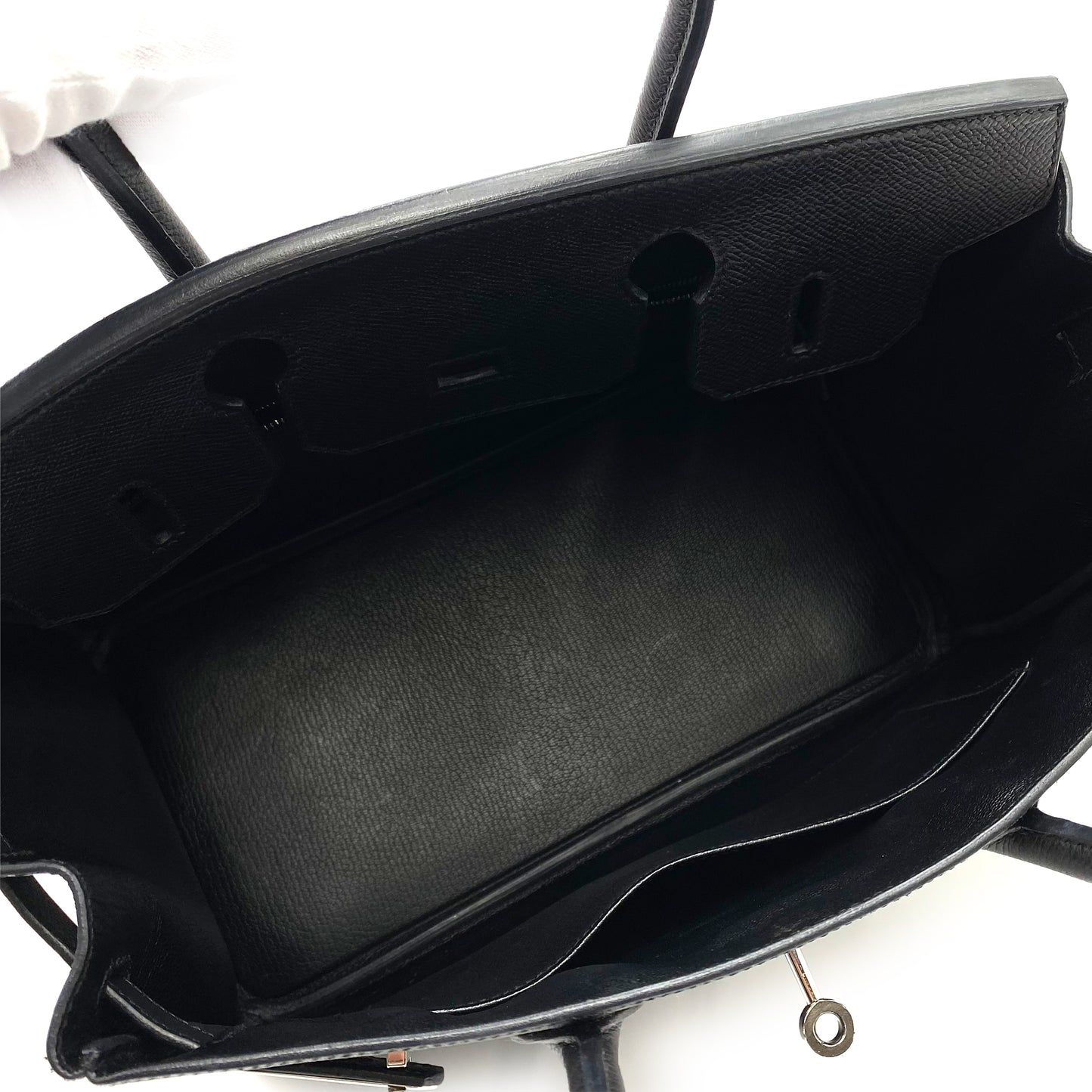 HERMES BIRKIN 30 BLACK EPSOM HAND BAG □M SHW 90249342