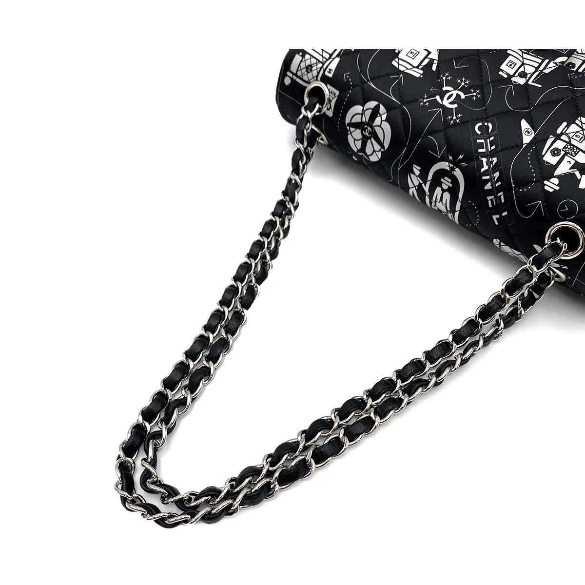 CHANEL VINTAGE CLASSIC FLAP MEDIUM AIRLINE SATIN SHOULDER BAG 90231908