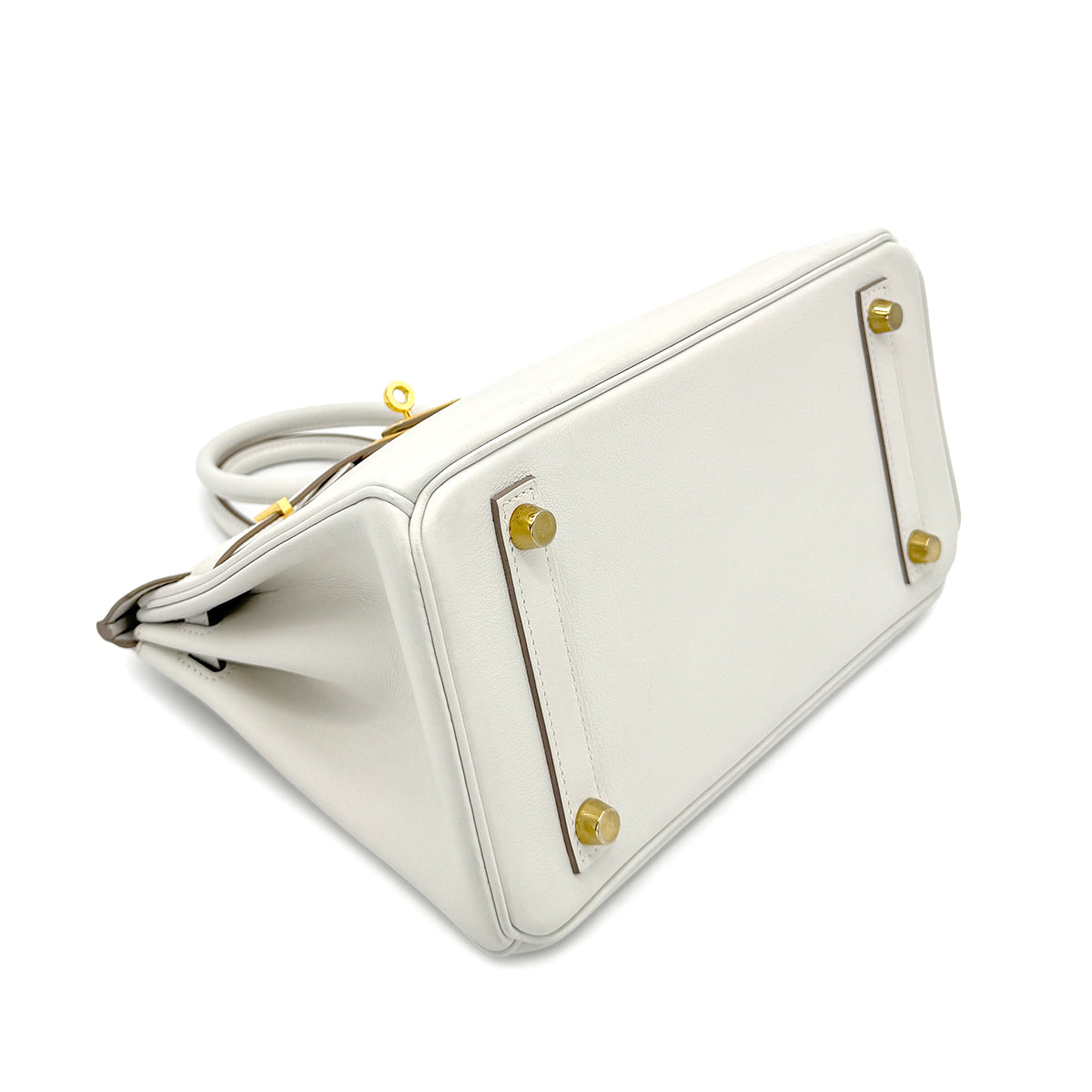 HERMES BIRKIN 25 GRIS PERLE SWIFT HAND BAG B GHW 90232425