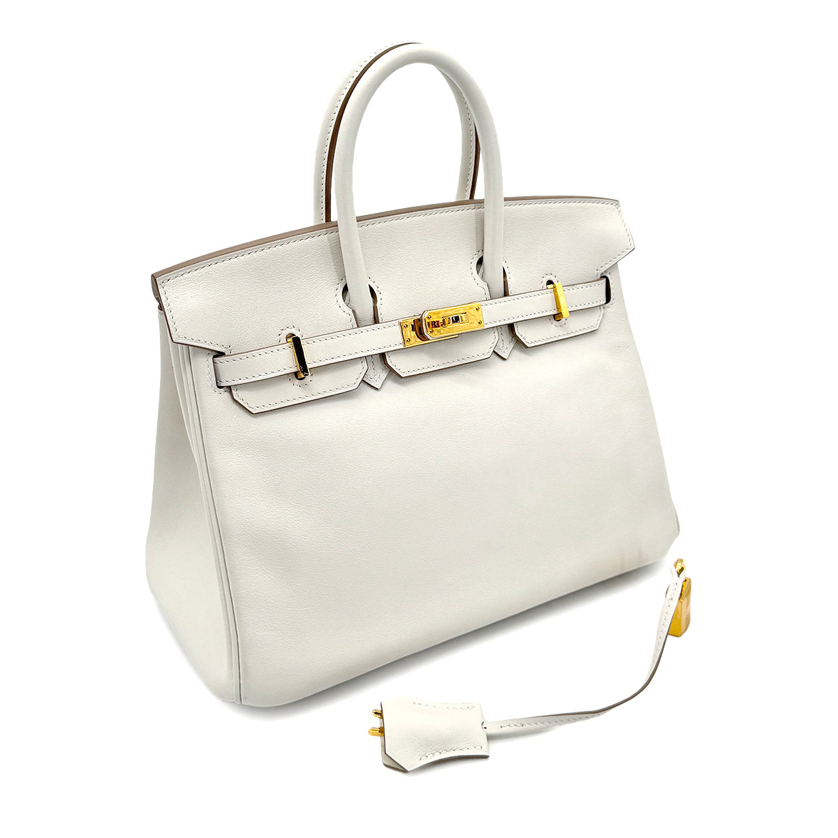 HERMES BIRKIN 25 GRIS PERLE SWIFT HAND BAG B GHW 90232425