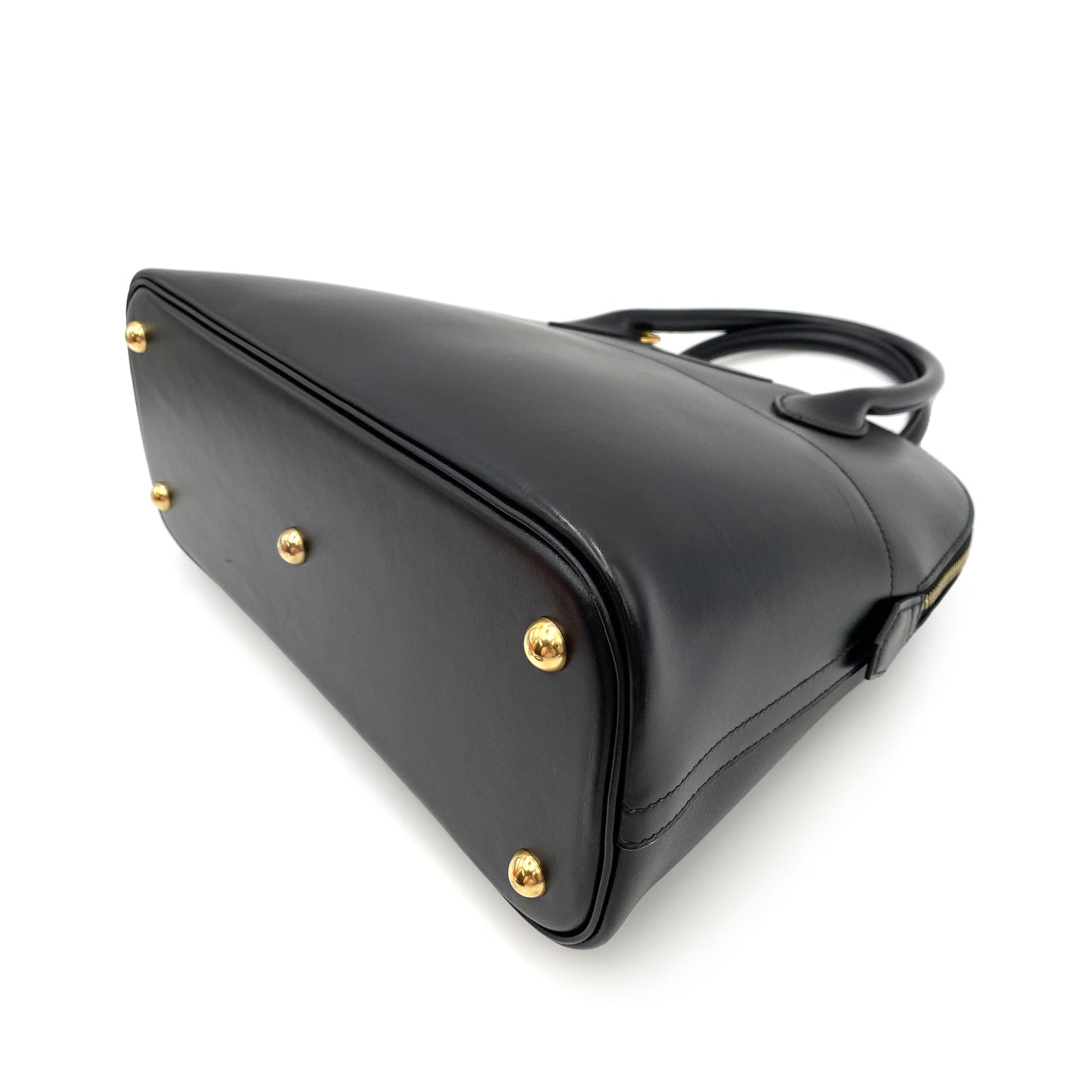 HERMES BOLIDE 31 BLACK BOXCALF HAND SHOULDER BAG □F 90234629