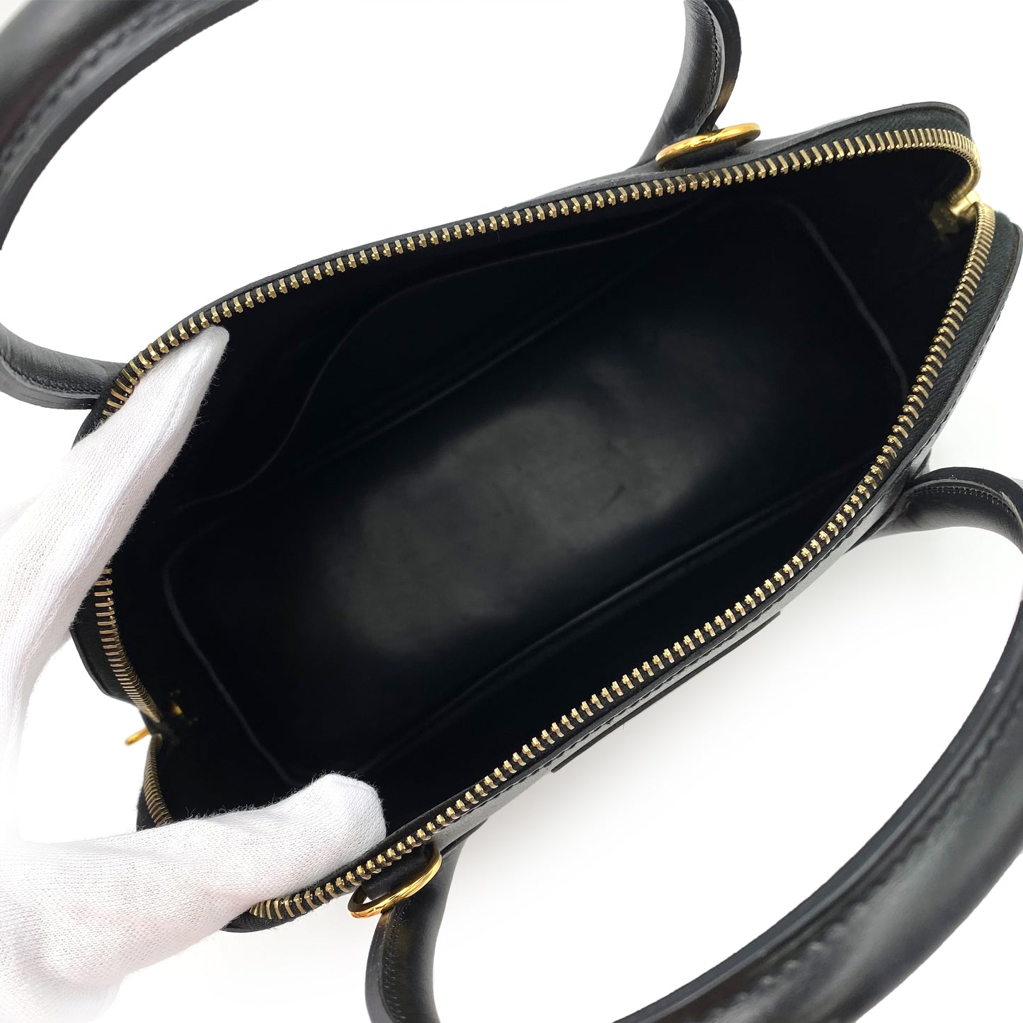 HERMES BOLIDE 31 BLACK BOXCALF HAND SHOULDER BAG □F 90234629