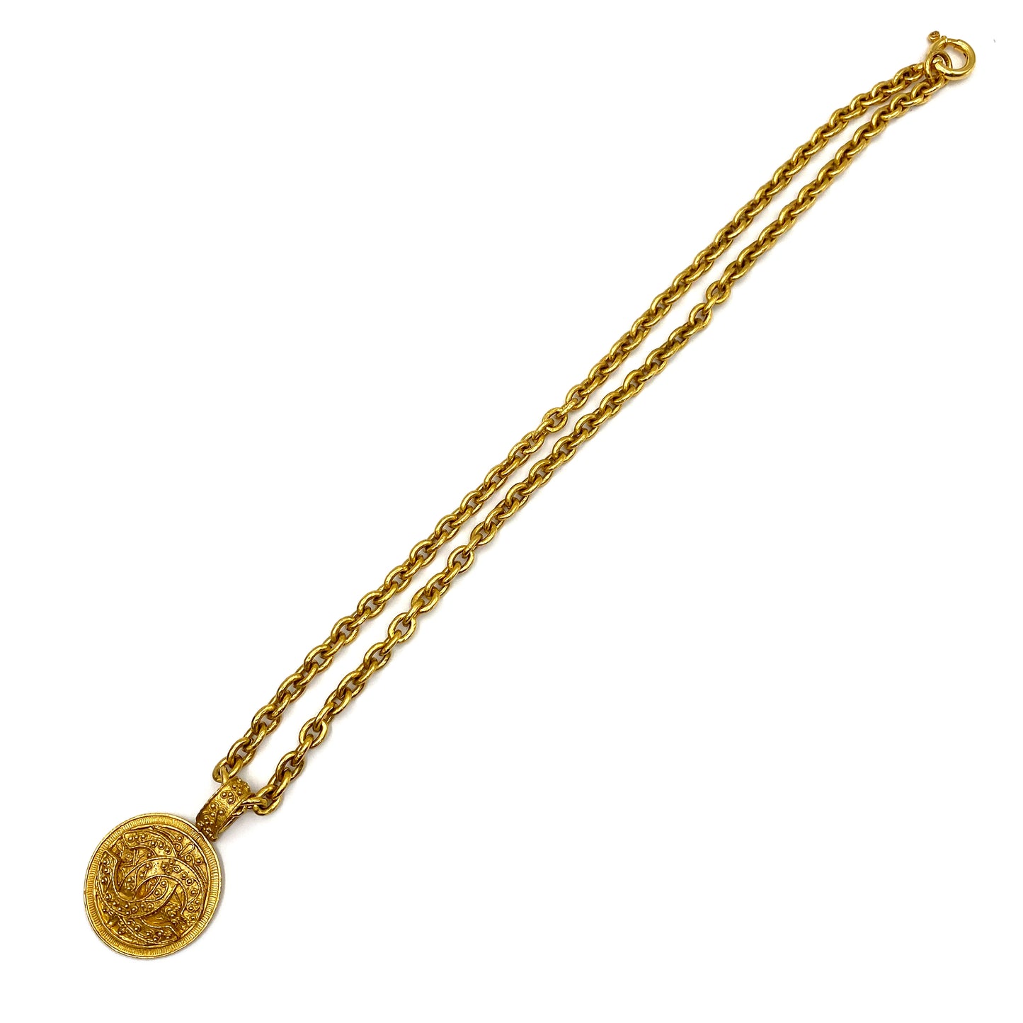 CHANEL VINTAGE NECKLACE ROUND COCOMARK ACCESSORY 94A 90235502