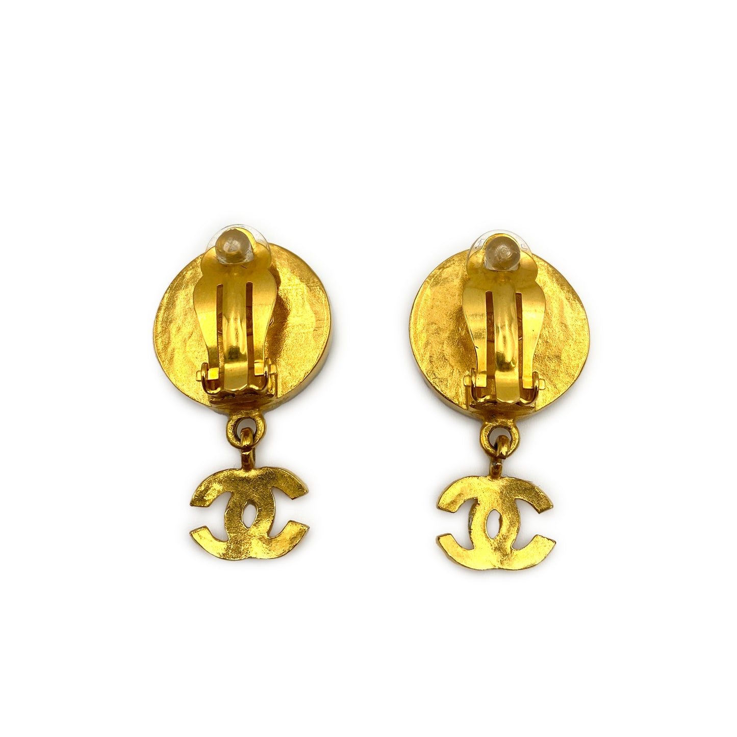 CHANEL VINTAGE EARRINGS SHELL COCOMARK ACCESSORY 95A 90236258