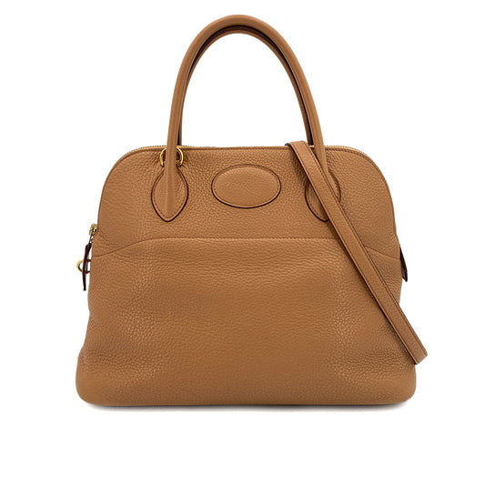 HERMES BOLIDE 31 TABAC CAMEL TAURILLON CLEMENCE HAND SHOULDER BAG ▢L 90247094