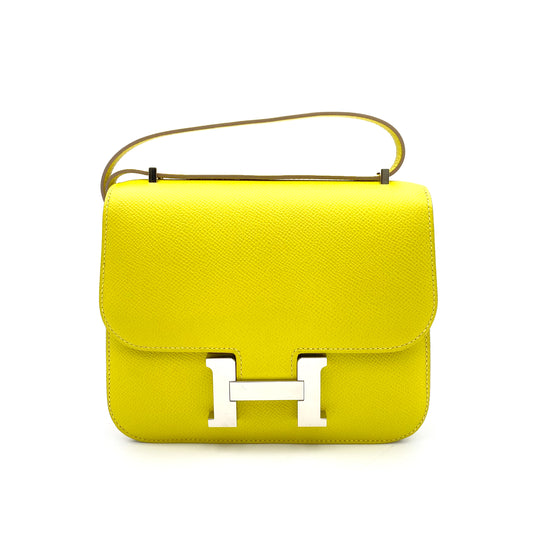 HERMES MINI CONSTANCE 18 LIME EPSON SHOULDER BAG D SHW 90237363