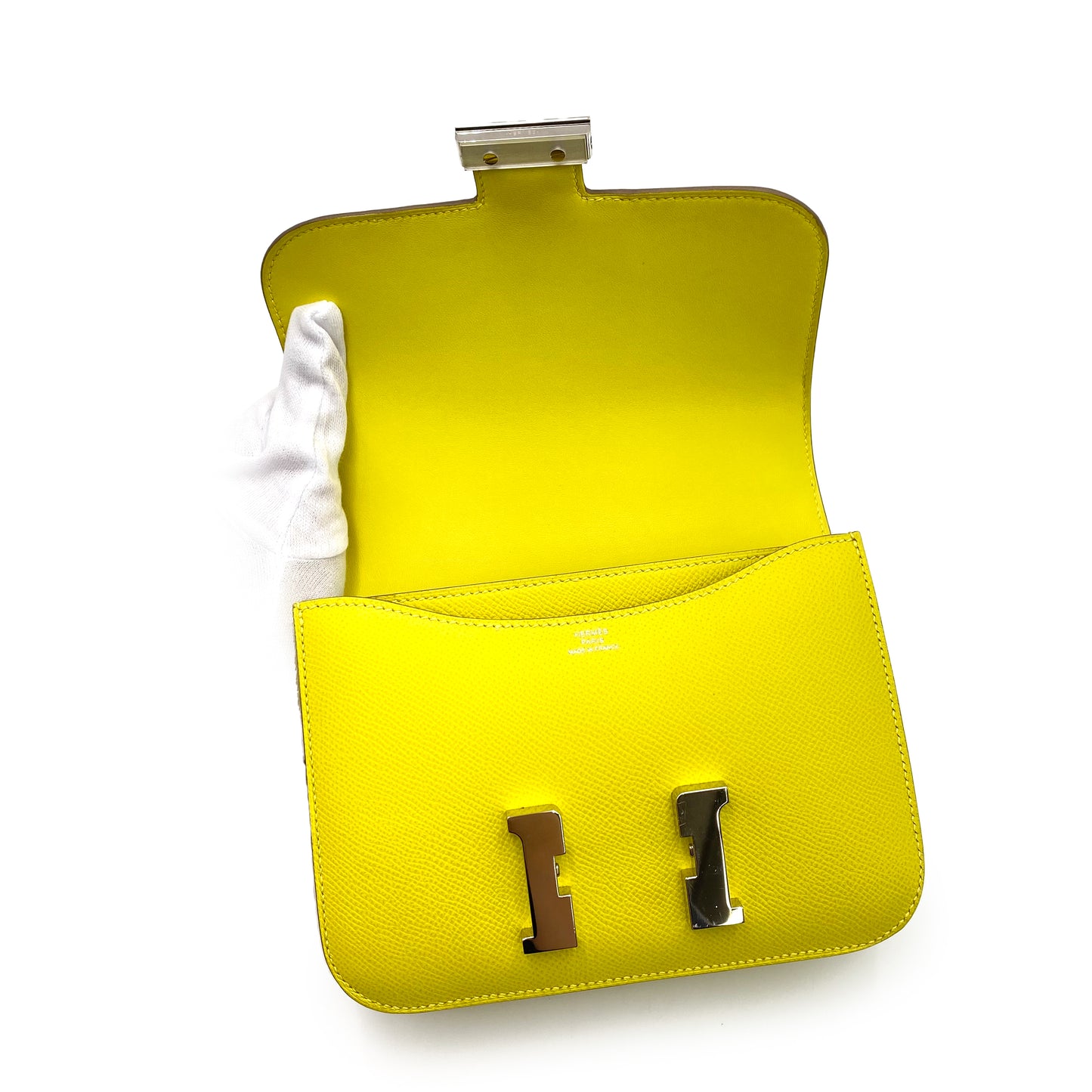 HERMES MINI CONSTANCE 18 LIME EPSON SHOULDER BAG D SHW 90237363